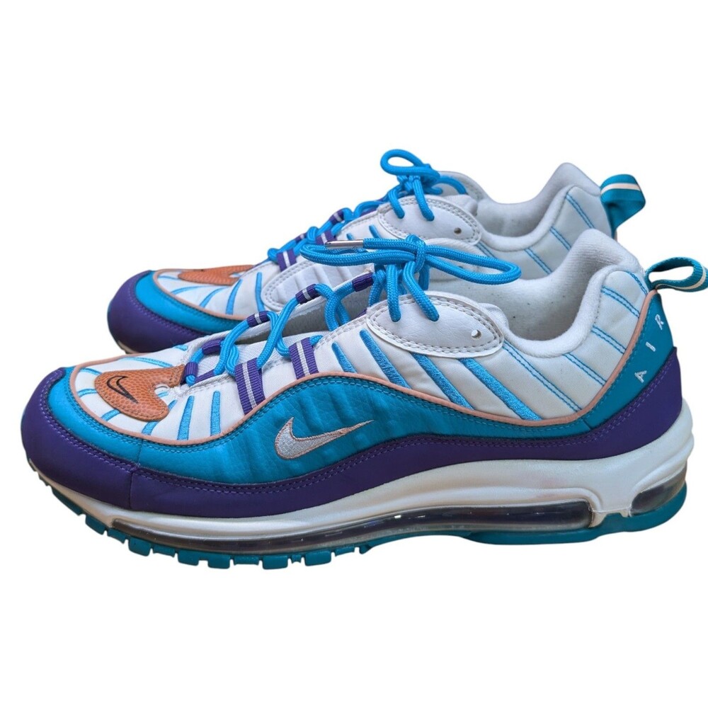 Nike Air Max 98 “Purple Spirit Teal /Charlotte Hornets” Men’s Size 11 640744-500